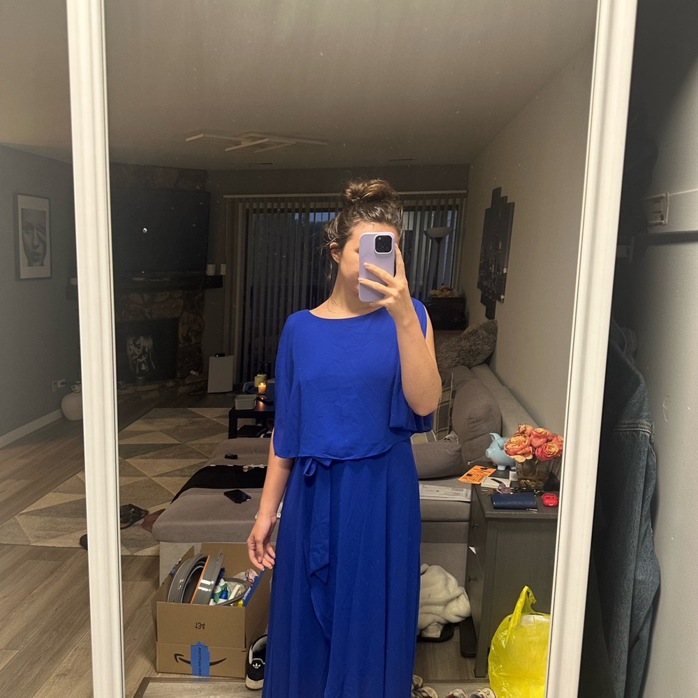 Jessica Howard Royal Blue Asymmetrical Dress